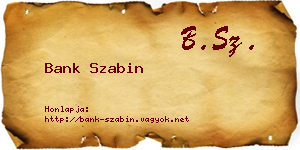 Bank Szabin névjegykártya